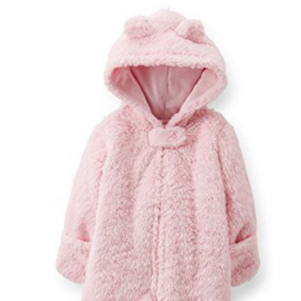 NWT Carter’s Pink Bear Pram Snowsuit
